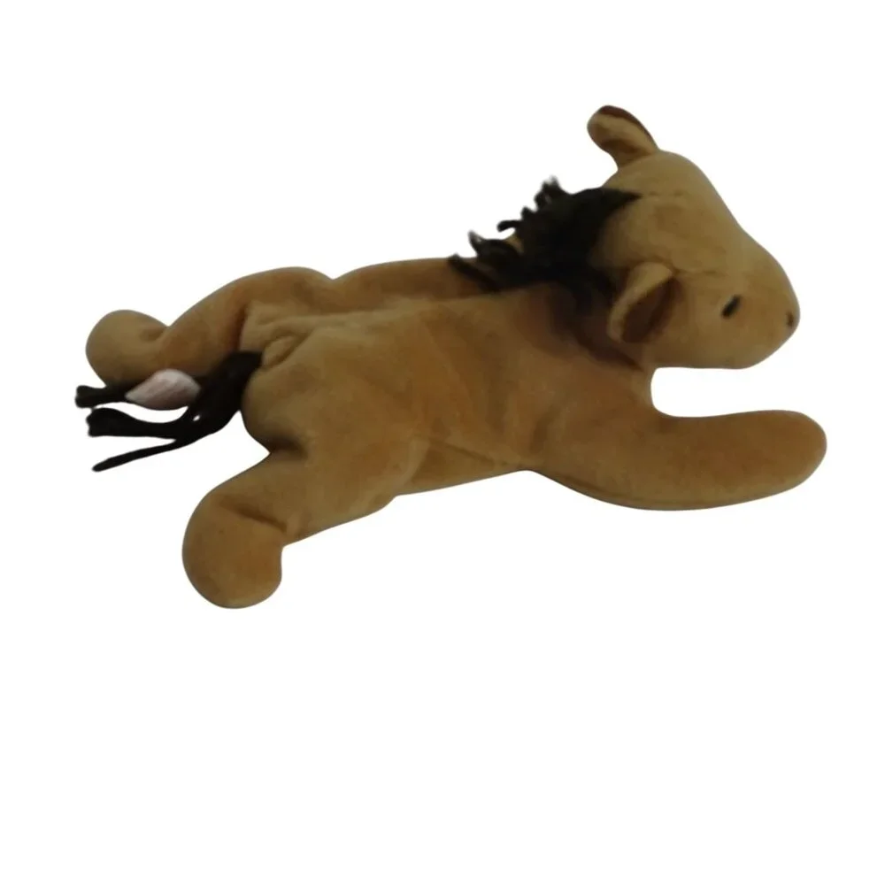 Vintage Ty Beanie Baby Derby Horse 1995 Brown Stuffed Animal Plush Soft Toy 8